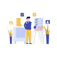 las vacantes de trabajo están reclutando nuevos trabajadores en empresas y organizaciones ilustración vectorial, adecuada para página de destino, interfaz de usuario, sitio web, aplicación móvil, editorial, póster, folleto, artículo y banner vector