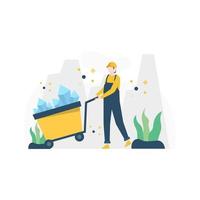miners are mining gold, coal and diamonds vector illustration, suitable for landing page, ui, website, mobile app, editorial, poster, flyer, article, and banner