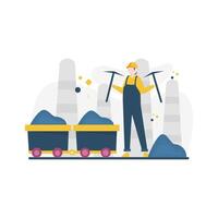 miners are mining gold, coal and diamonds vector illustration, suitable for landing page, ui, website, mobile app, editorial, poster, flyer, article, and banner