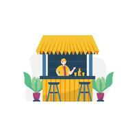 summer vacation people go to the beach to sunbathe and party vector illustration, suitable for landing page, ui, website, mobile app, editorial, poster, flyer, article, and banner