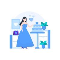 a couple is engaged and preparing to have a wedding vector illustration, suitable for landing page, ui, website, mobile app, editorial, poster, flyer, article, and banner