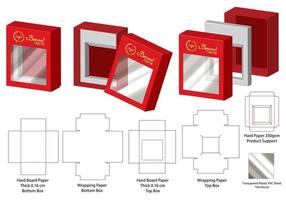 diseño de plantilla troquelada de embalaje de caja. Maqueta 3d vector