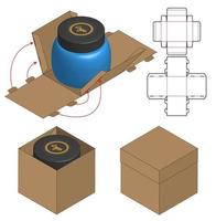 diseño de plantilla troquelada de embalaje de caja. Maqueta 3d vector