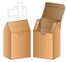 Box packaging die cut template design. 3d mock-up vector