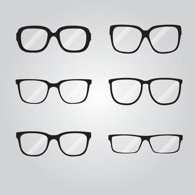 Set of different black eye glasses