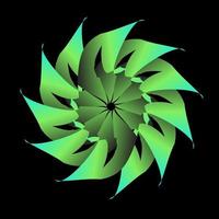 Abstract circle symbol wrapped in green vector