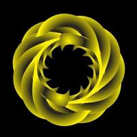 Abstract circle shaped flower in yellow color vector