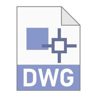 Modern flat design of DWG file icon for web vector