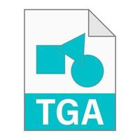 diseño plano moderno del icono de archivo tga para web vector