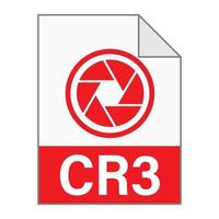 diseño plano moderno del icono de archivo cr3 para web vector