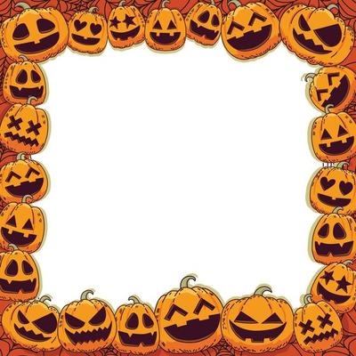 Happy Halloween's cute pumpkin frame