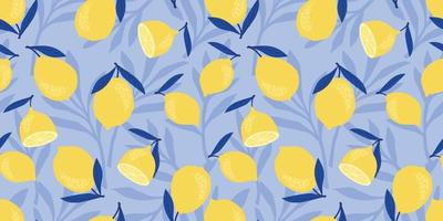 Vector seamless pattern with lemons and limes. Trendy hand drawn textures. Modern abstract design for paper, cover, fabric, interior decor and other users.