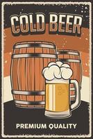 Retro vintage illustration vector graphic of Cold Beer fit for wood poster or signage