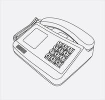 telephone retro handdrow in vector