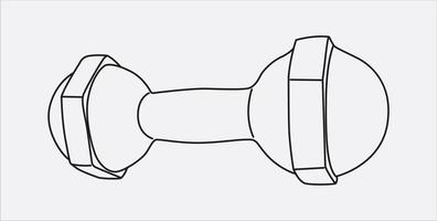 dibujo a mano con mancuernas en el vector 10