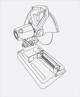 cortar dibujo a mano sierra vector