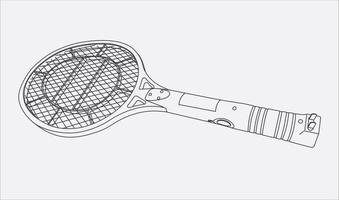mosquito electric racket hand drawing vector