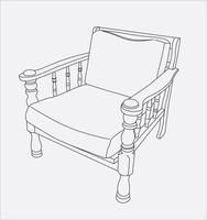 Sillón dibujo a mano en vector eps 10