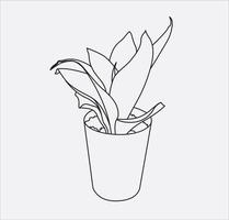 dibujo de la mano de la planta de aloe vector