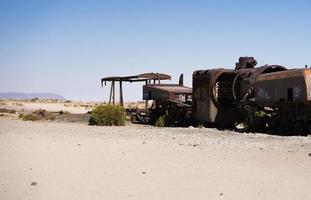 Locomotive near Uyuni in Bolivia photo