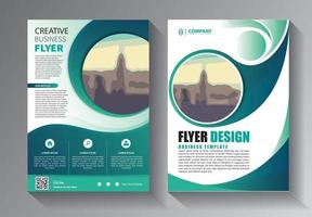 diseño de folletos, diseño moderno de portada, plantilla de informe anual vector
