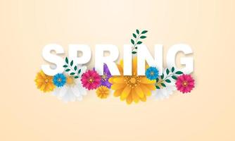 Design banner frame flower Spring sale background with beautiful. Vector illustration template banners.