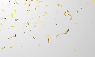 Celebration background template with confetti gold ribbons. luxury greeting rich card. vector