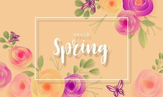 Design banner flower Spring background with beautiful. Vector illustration template banners.