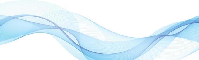 Abstract blue wavy lines on white background - Vector