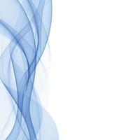 Abstract blue wavy lines on white background - Vector