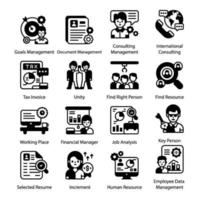 Human Resources Elements icon set vector