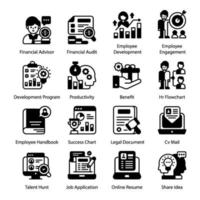 Business, Job and Finance icon set vector