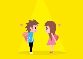 Boy and Girl with surprise vector
