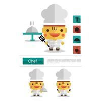 Character design Chef career, icon vector with white background