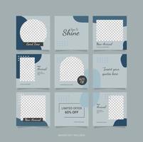 Template Puzzle Social Media Design Feed vector