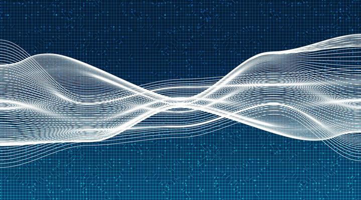 Abstract White Dynamic Digital Sound Wave with technology background vector.