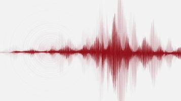 onda de super terremoto con ecualizador circular sobre fondo gris, concepto de diagrama de onda de audio, diseño para la educación y la ciencia, ilustración vectorial. vector