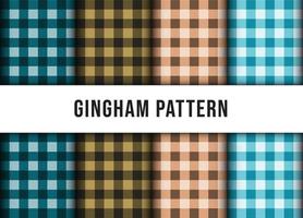 Set collection of checkered gingham line tablecloth seamless pattern. Premium Vector