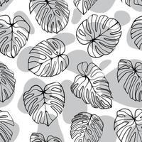 Hoja de Monstera deliciosa con patrones sin fisuras de forma abstracta. perfecto para textil, tela, fondo, estampado vector