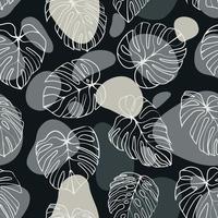 Monstera Deliciosa Leaf Seamless Pattern. Perfect for Textile, Fabric, Background, Print vector
