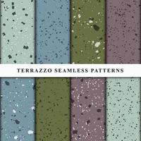 Set of terrazzo style seamless patterns. Premium Vector