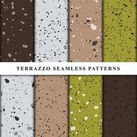 Set of terrazzo style seamless patterns. Premium Vector