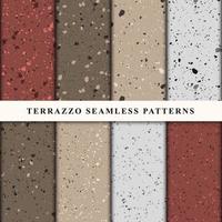 Set of terrazzo style seamless patterns. Premium Vector