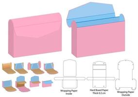 diseño de plantilla troquelada de embalaje de caja. Maqueta 3d vector