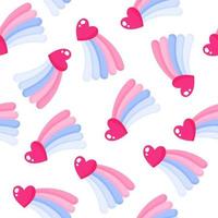Seamless pattern of heart and rainbow for the wedding or Valentine's Day. vector