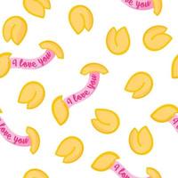 Seamless pattern of fortune cookies for the wedding or Valentine's Day. vector