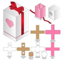 Box packaging die cut template design. 3d mock-up vector