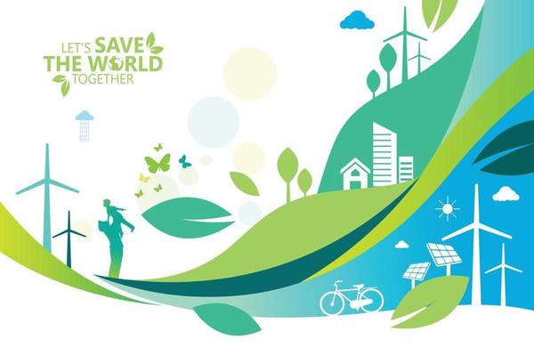 Ecology and environment conservation creative idea concept design