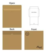 envelope die cut mock up template vector