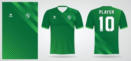 plantilla de camiseta deportiva verde para uniformes de equipo y diseño de camiseta de fútbol vector